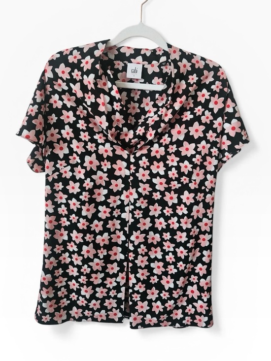 CAbi Tops - CABI Black and Pink Floral Pattern Casual Chic Modern Femme Top